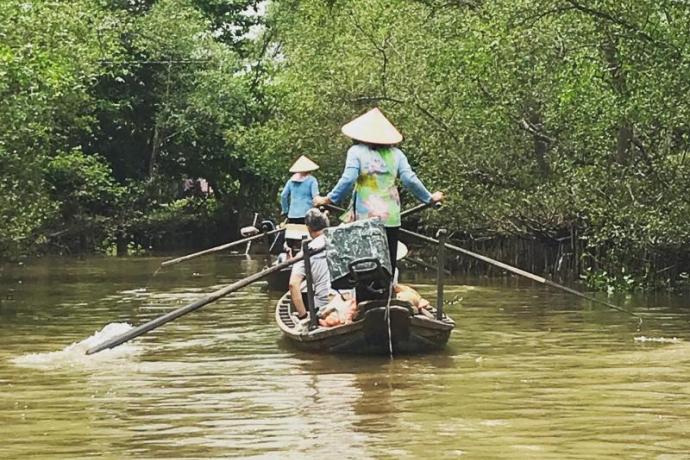 Sampan on the Mekong